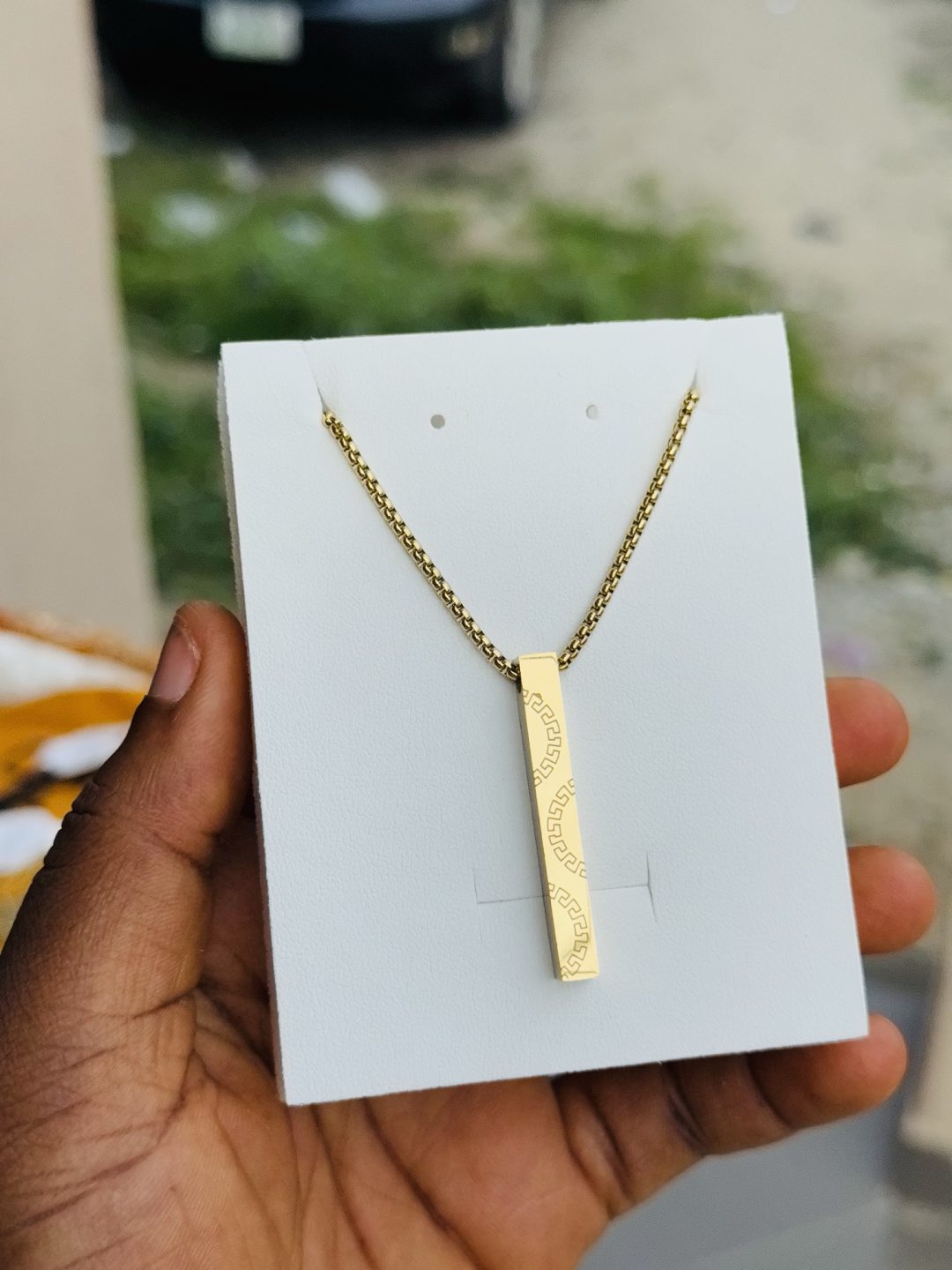 Male gold stainless steel necklace 001 - Image 2