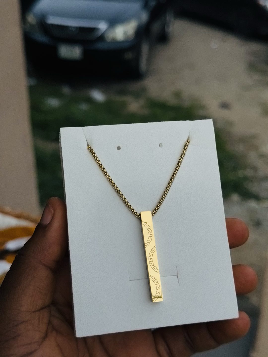 Male gold stainless steel necklace 001 - Image 3