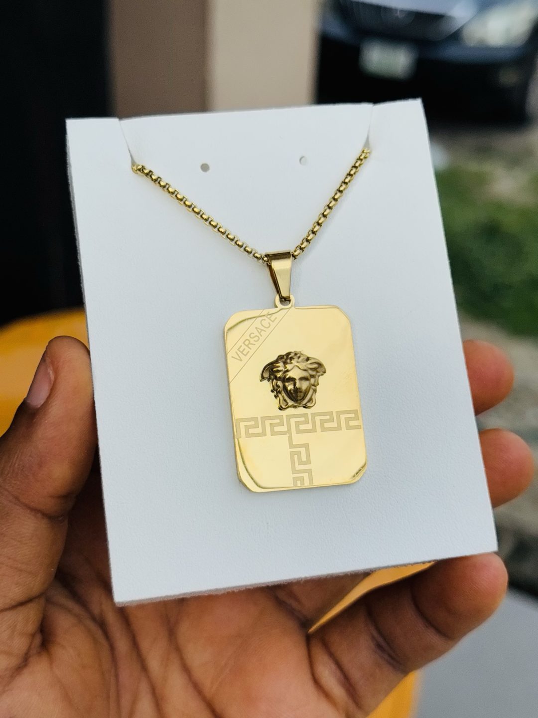 Male gold stainless steel necklace 002 - Image 3