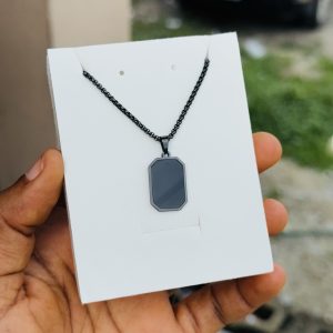 Black stainless steel male necklace