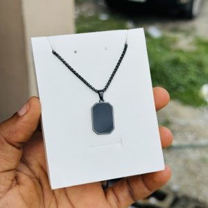 Black stainless steel male necklace