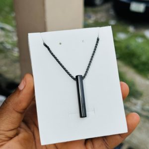 Male black stainless steel necklace 007