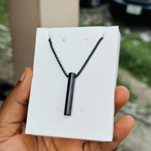 Male black stainless steel necklace 007