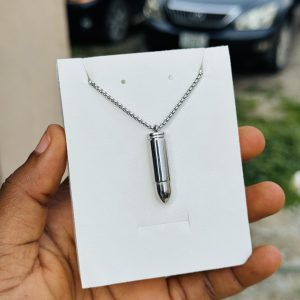 Male stainless steel bullet necklace 011