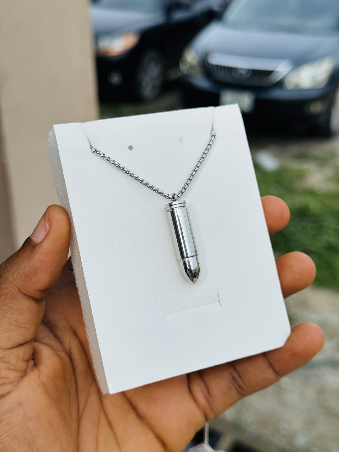 Male stainless steel bullet necklace 011 - Image 2
