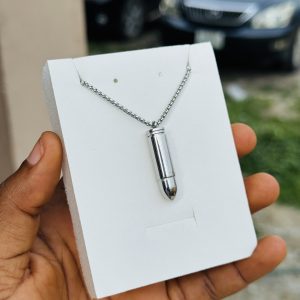 Male stainless steel bullet necklace 011