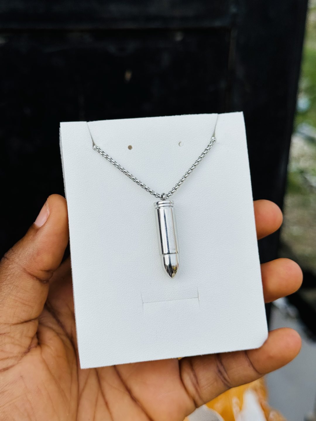 Male stainless steel bullet necklace 011 - Image 3