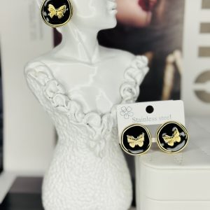Helen ceramic black butterfly earrings 011