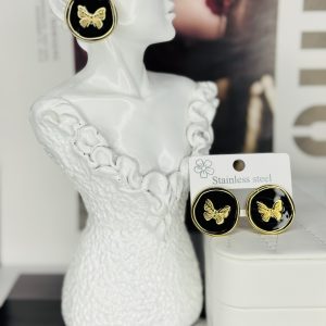 Helen ceramic black butterfly earrings 011