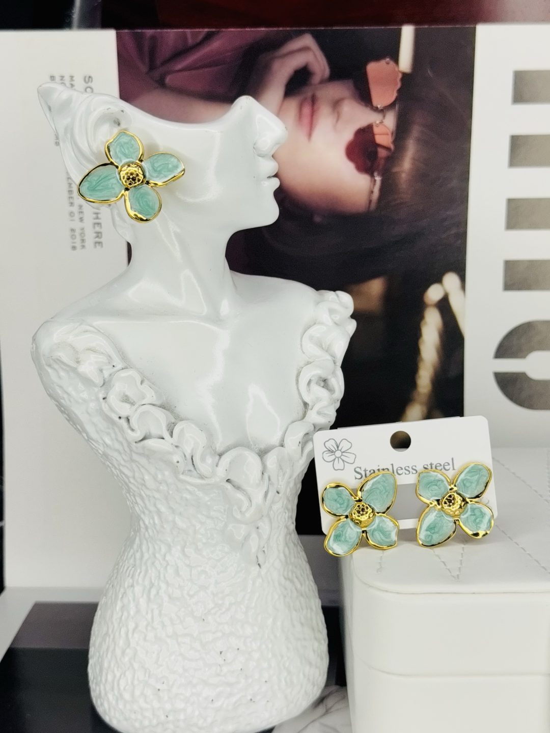 Helen ceramic green earrings 008
