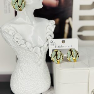 Helen ceramic green earrings 005