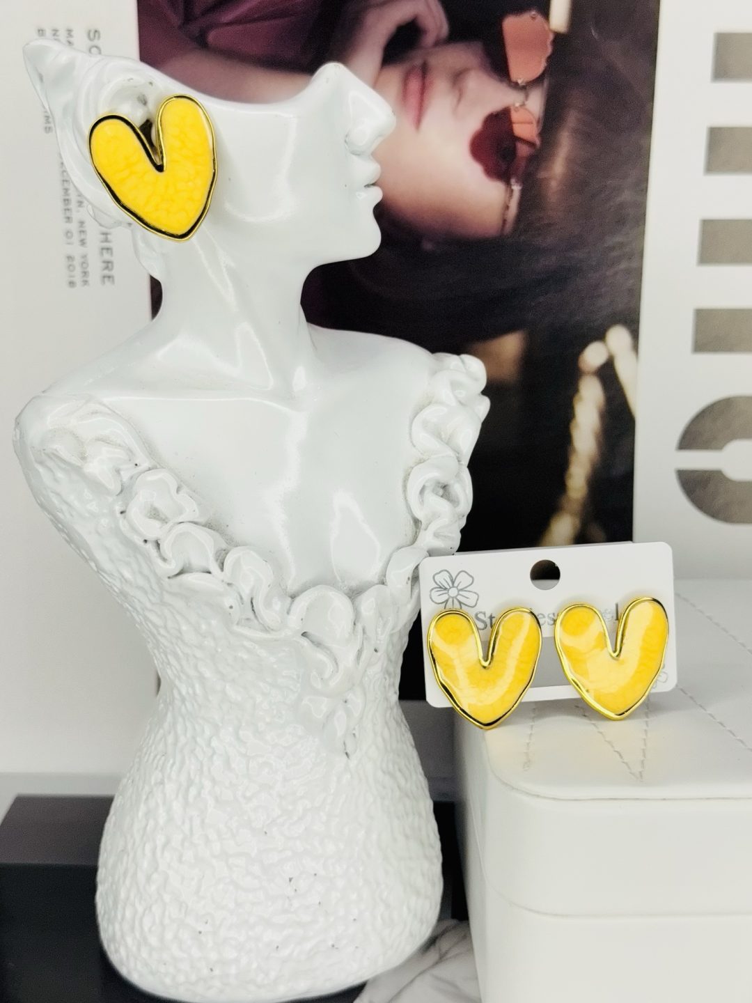 Helen ceramic yellow  earrings 004