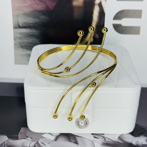 Ym  plain three line arm cuff gold