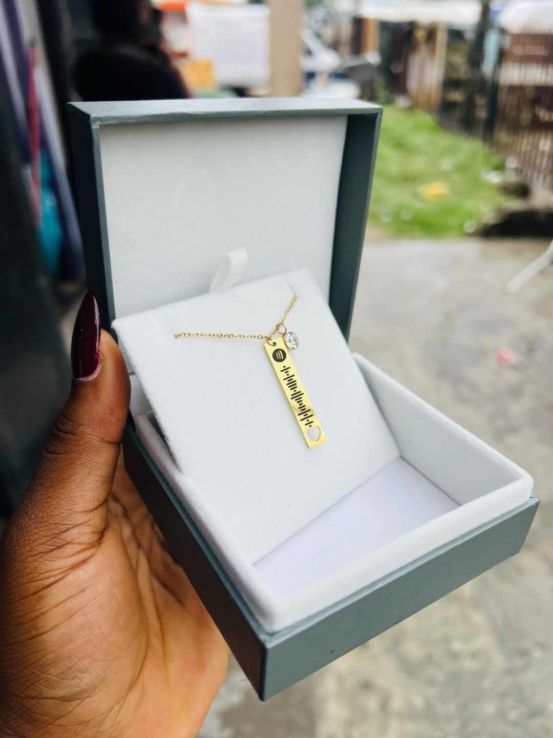 Engraved Love Female Spotify barcode necklace 001 - Image 3