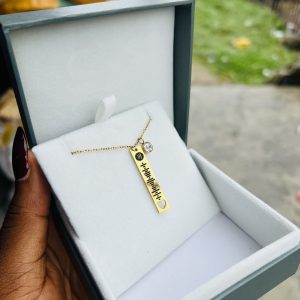Engraved Love Female Spotify barcode necklace