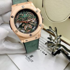 Hublo lumin green/rosegold with transparent box