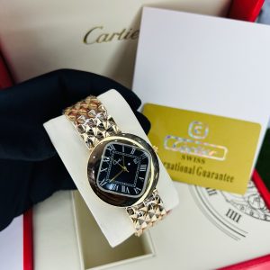 Cartier Gold trap chain watch with branded box bag!