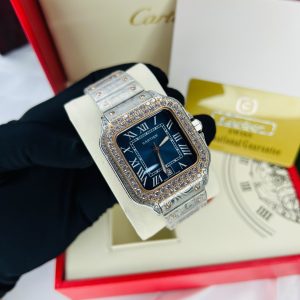 Luxury Cartier stoned watch with branded box and bag!
