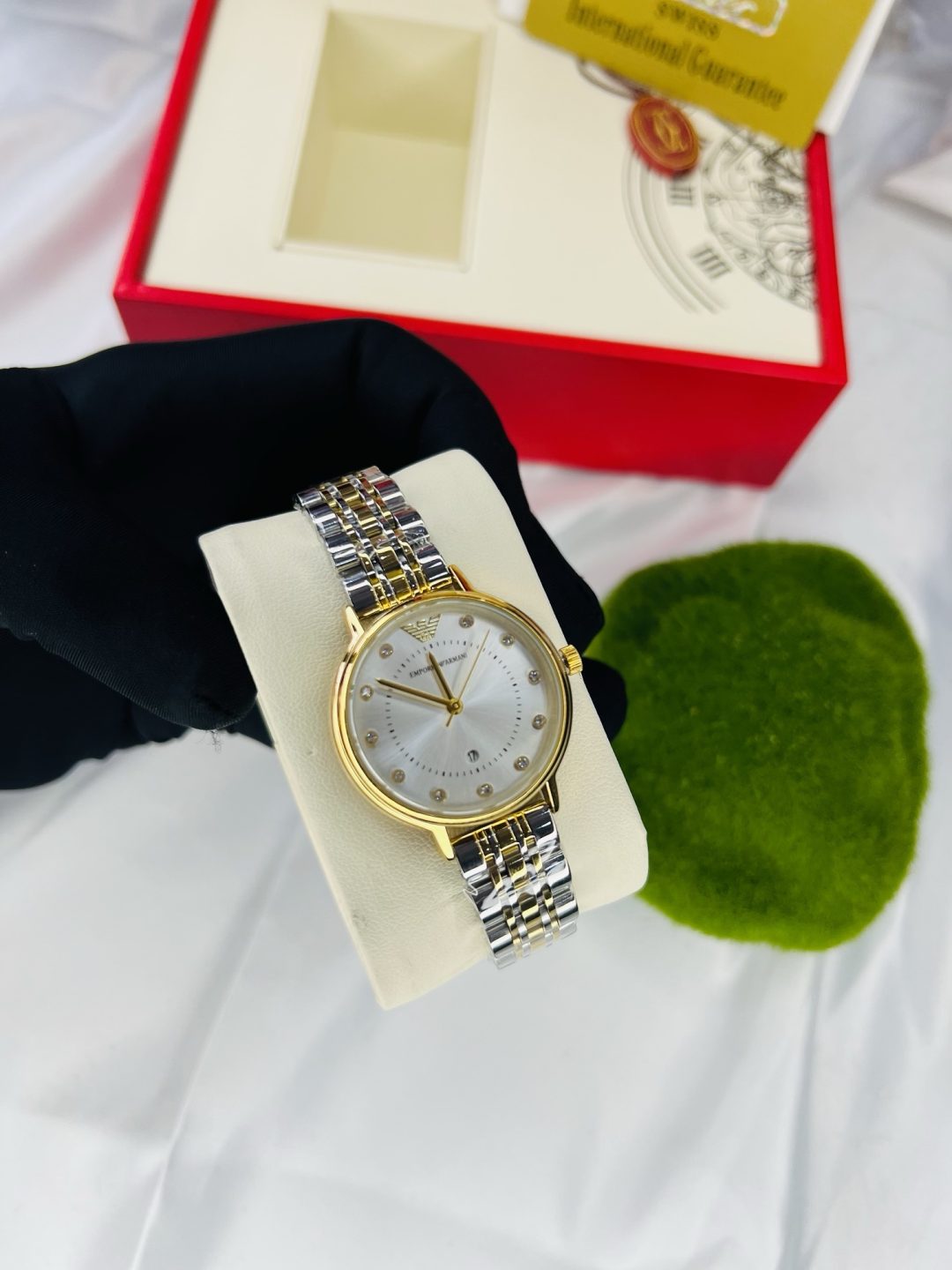 Two toned Emporio Armani watch with paper box! - Image 3