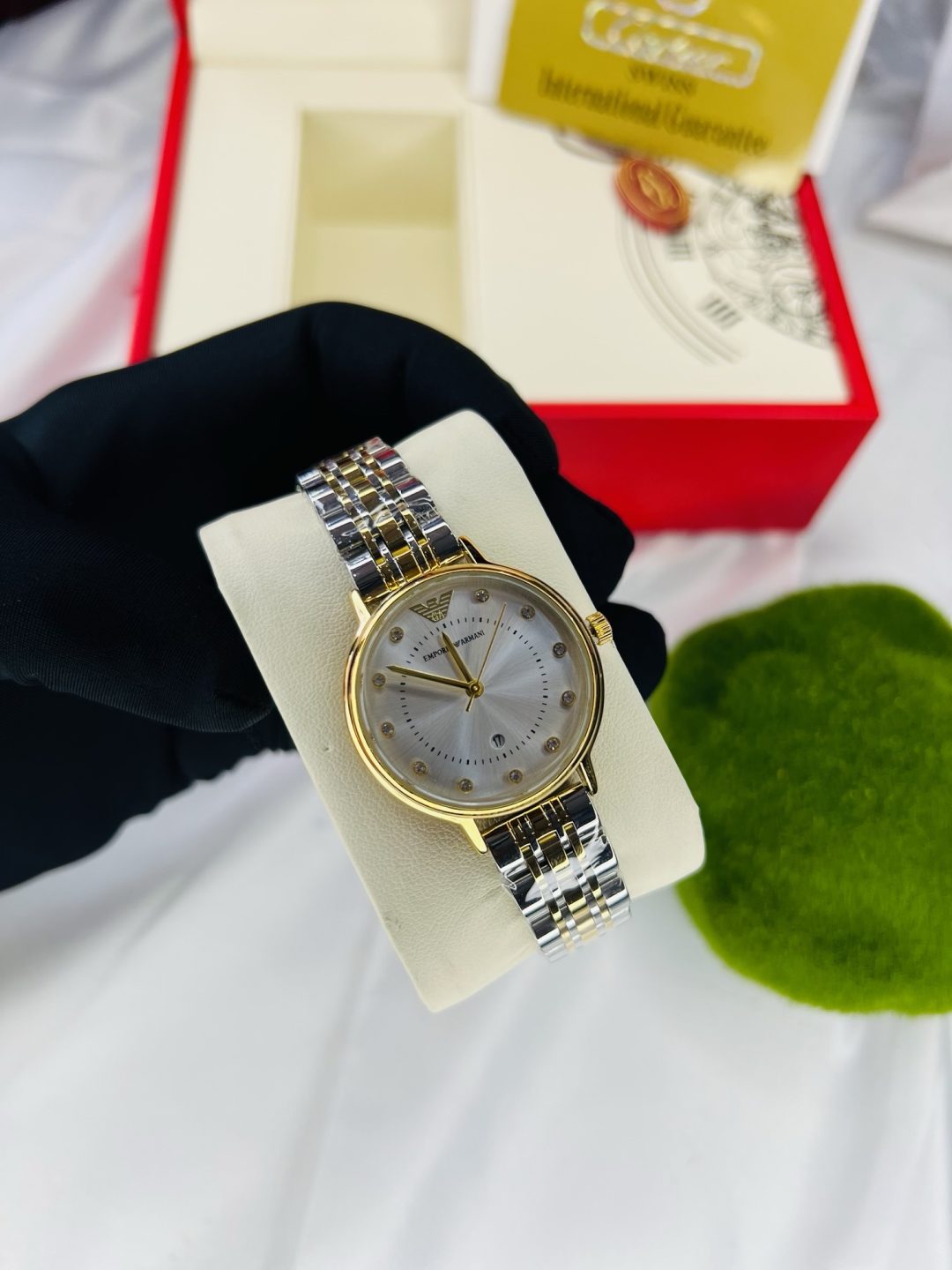 Two toned Emporio Armani watch with paper box!