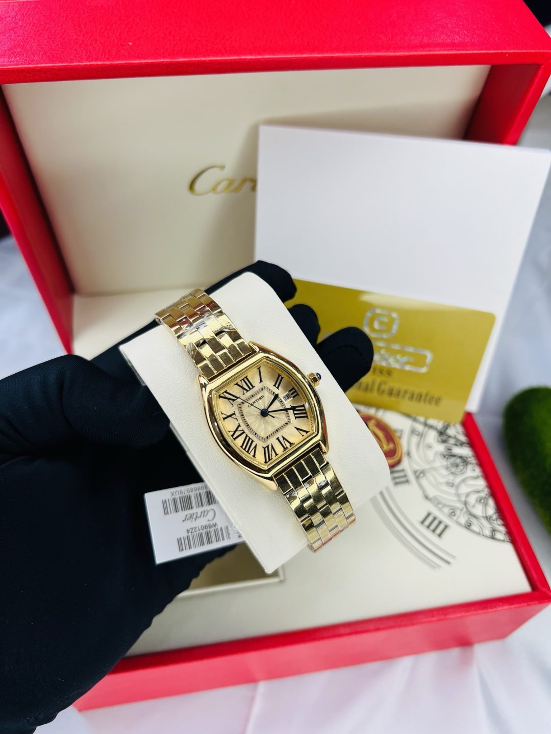 Gold Female Cartier watch with branded box and bag! - Image 3