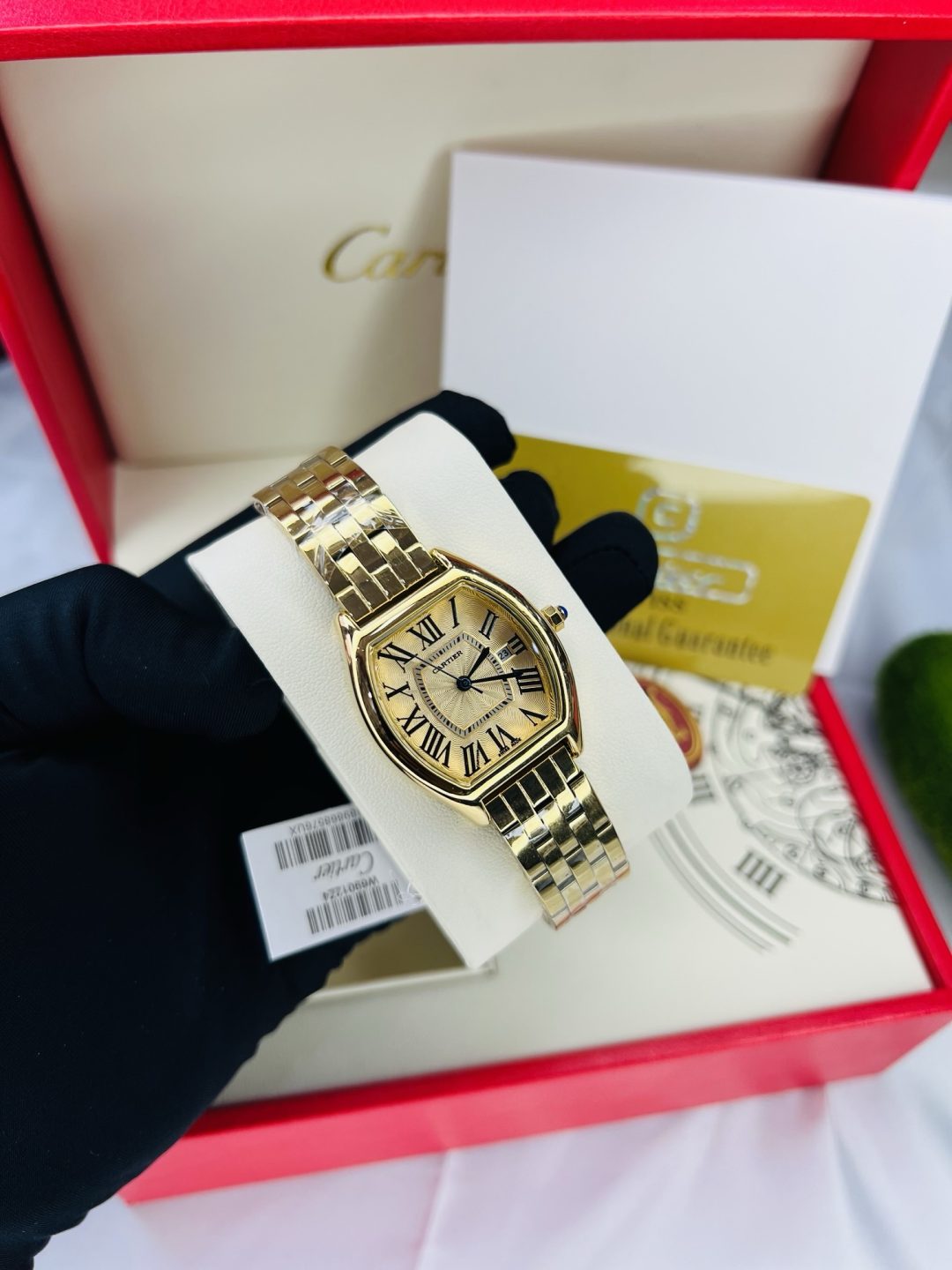 Gold Female Cartier watch with branded box and bag! - Image 4