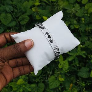 Engraved Silver mini Cuban bracelet