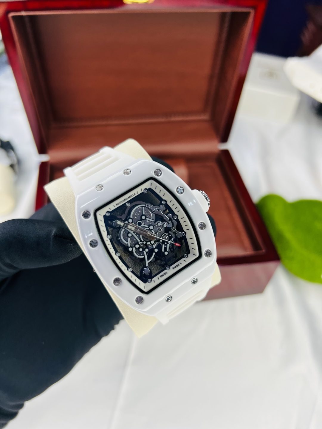 White strap Richard Mille with Formica box! - Image 4