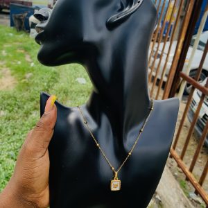 White  Butterfly Titanium Necklace