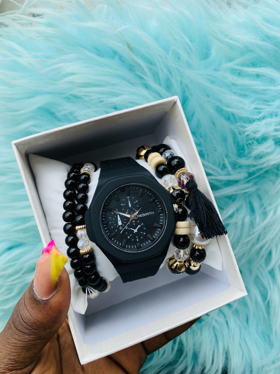 Black Rebirth rubber watch combo with box 001 - Image 2