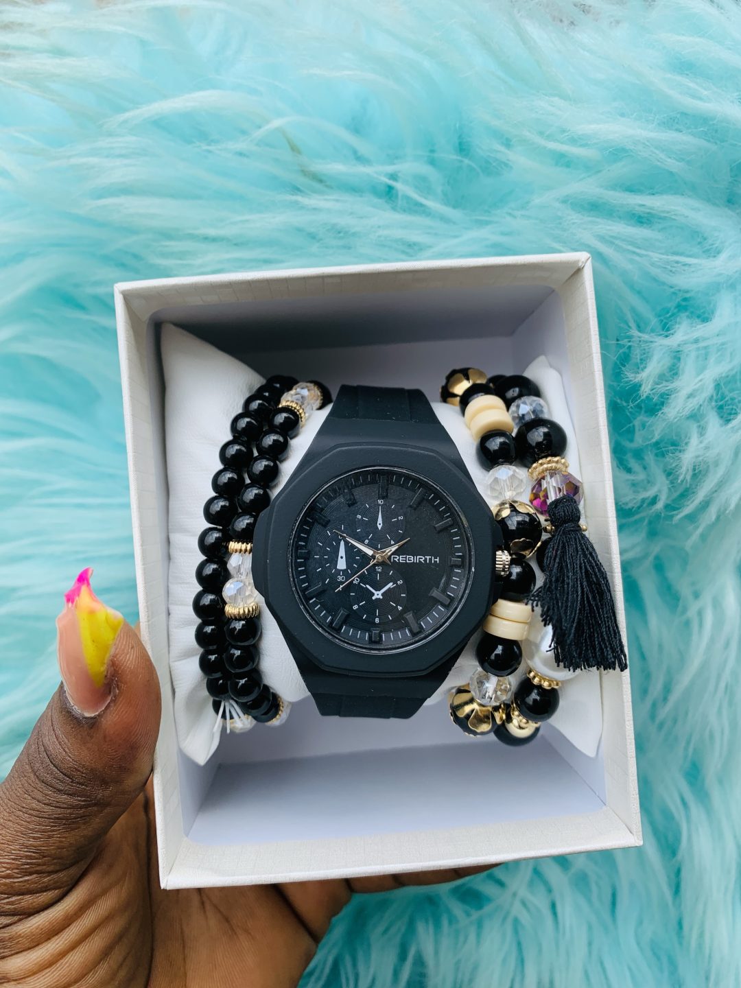 Black Rebirth rubber watch combo with box 001 - Image 4