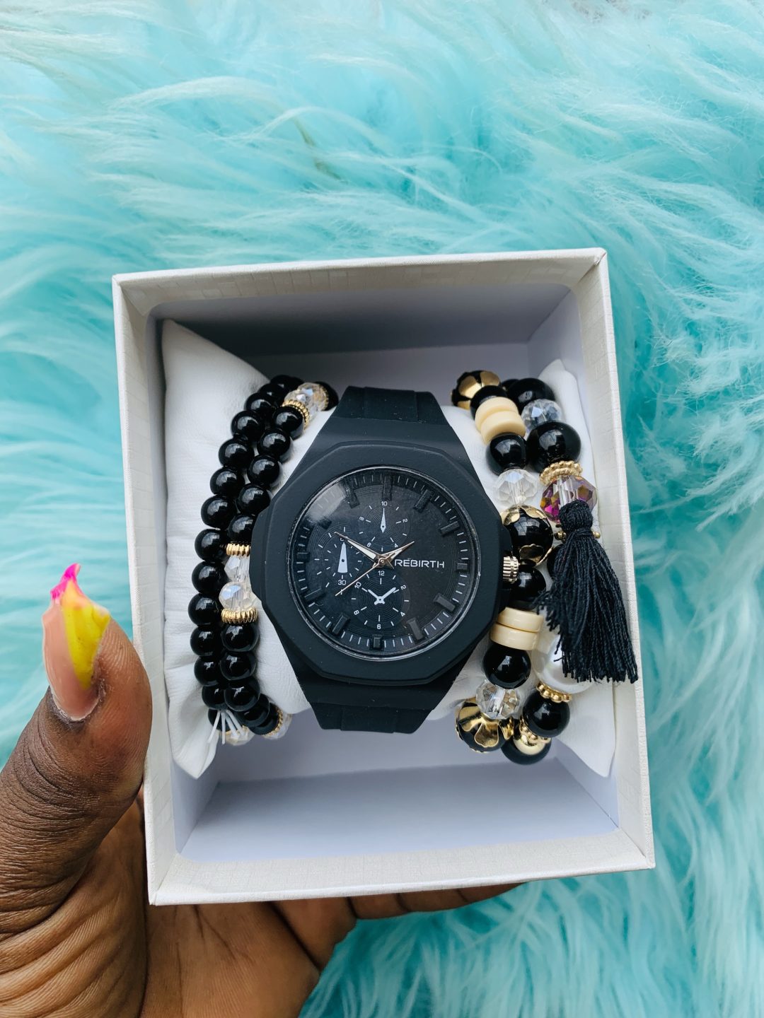 Black Rebirth rubber watch combo with box 001 - Image 5