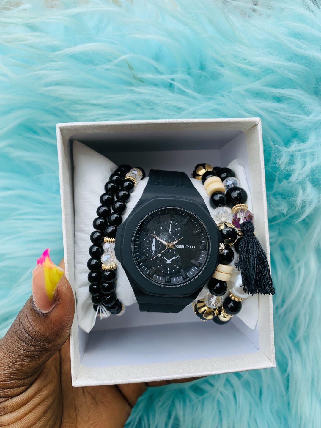 Black Rebirth rubber watch combo with box 001 - Image 6