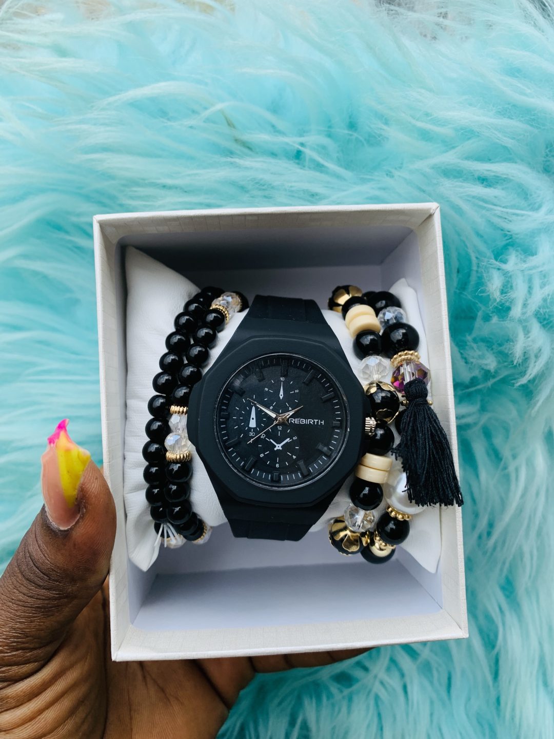 Black Rebirth rubber watch combo with box 001 - Image 7