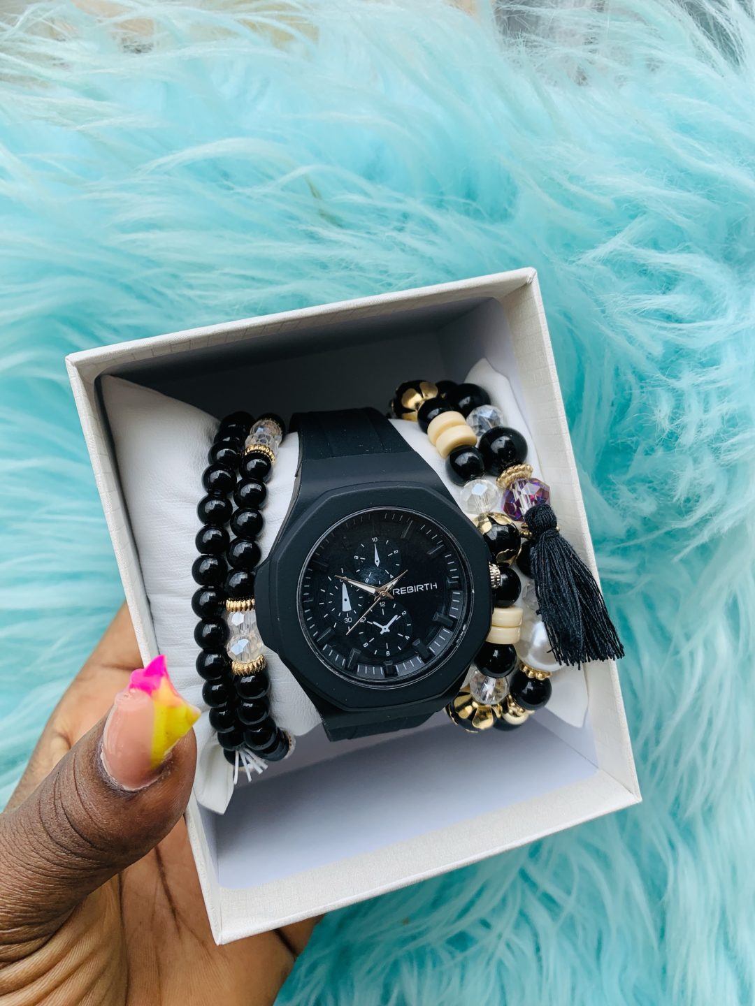 Black Rebirth rubber watch combo with box 001 - Image 8