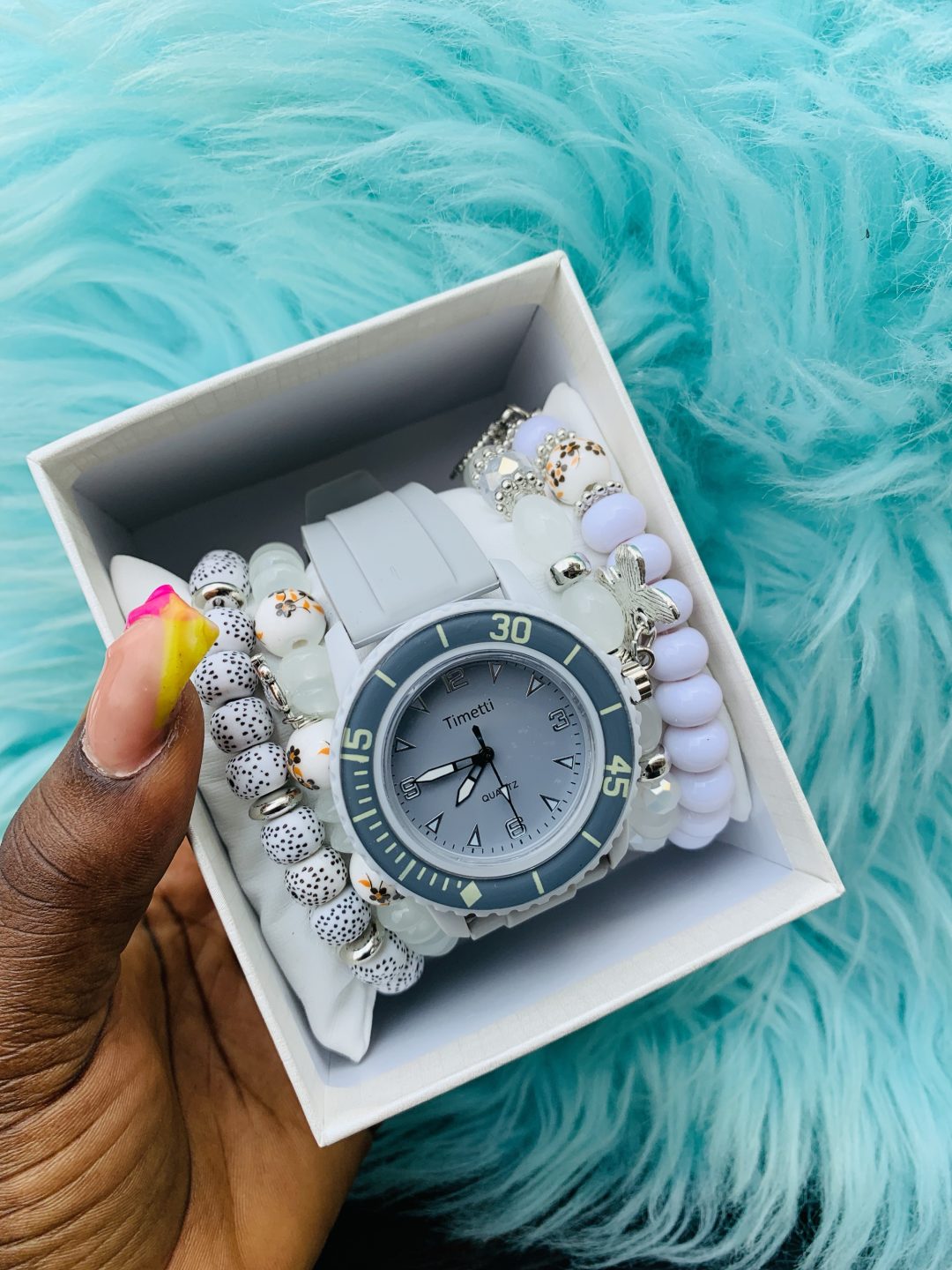 Grey Timeti rubber watch combo with box 004 - Image 2