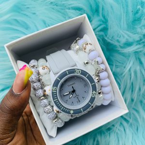 Grey Timeti rubber watch combo with box 004