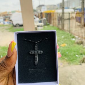 Male black steel necklace 010
