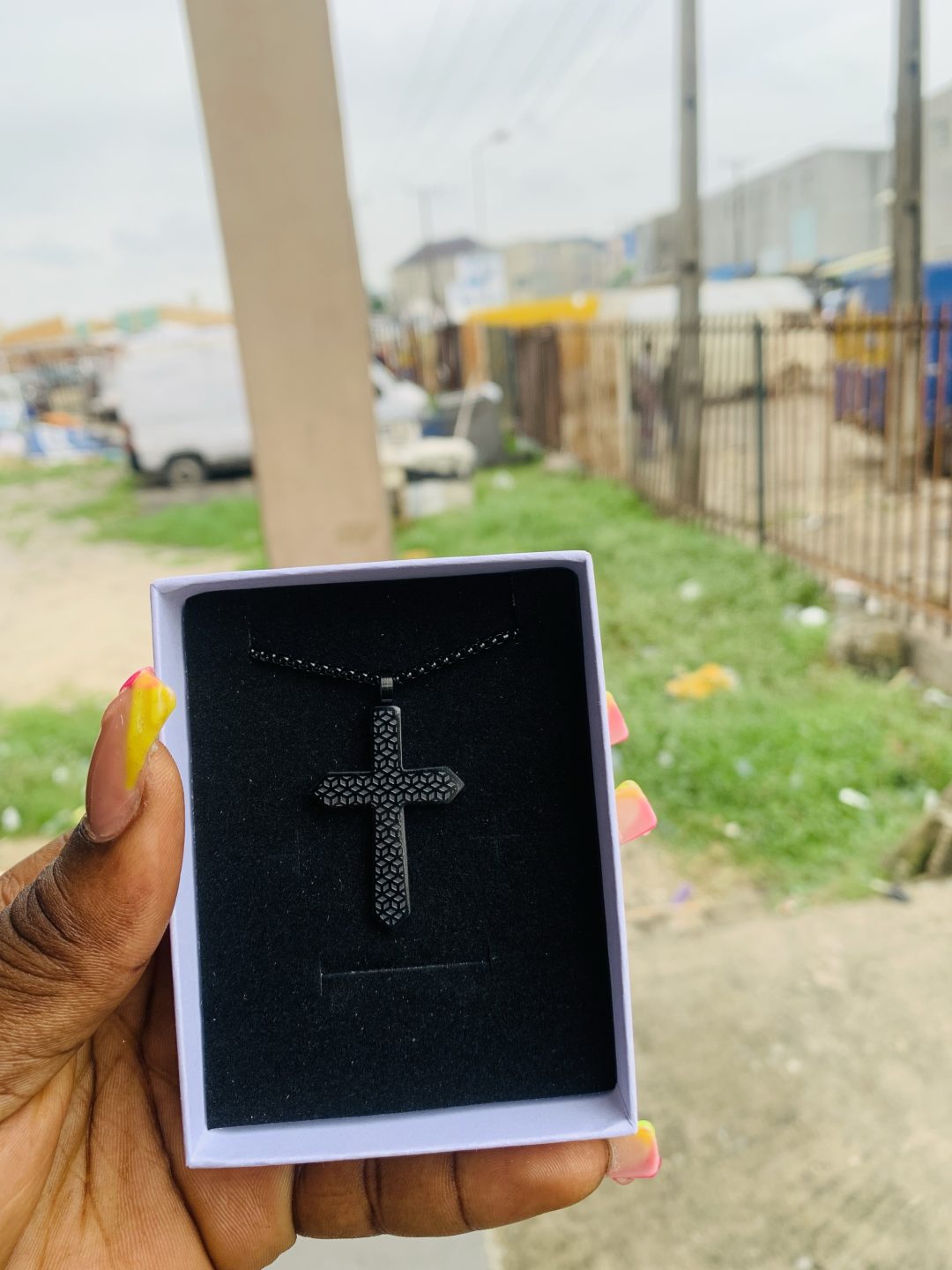 Male black necklace 010