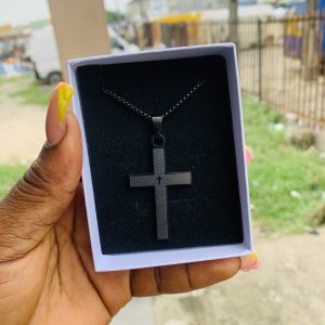 Male black steel  necklace 009