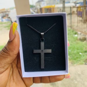 Male black steel  necklace 009