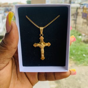 Male gold steel necklace 007