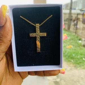 Male gold steel necklace 006