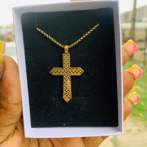 Male gold steel necklace 005