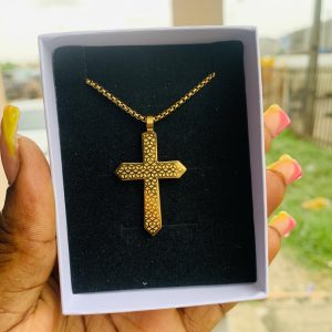 Male gold steel necklace 005