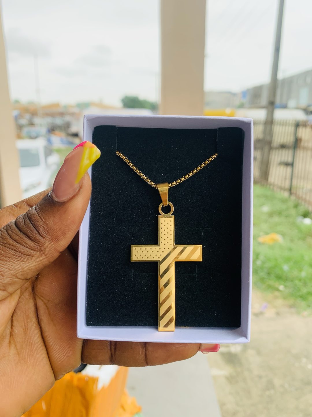 Male gold steel necklace 004