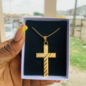 Male gold steel necklace 004