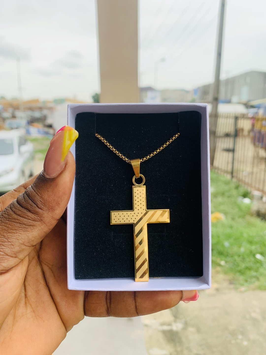 Male gold steel necklace 004 - Image 2