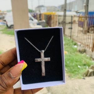 Male silver steel necklace 002