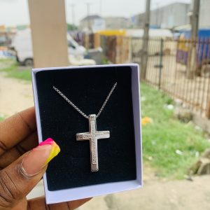 Male silver steel necklace 002